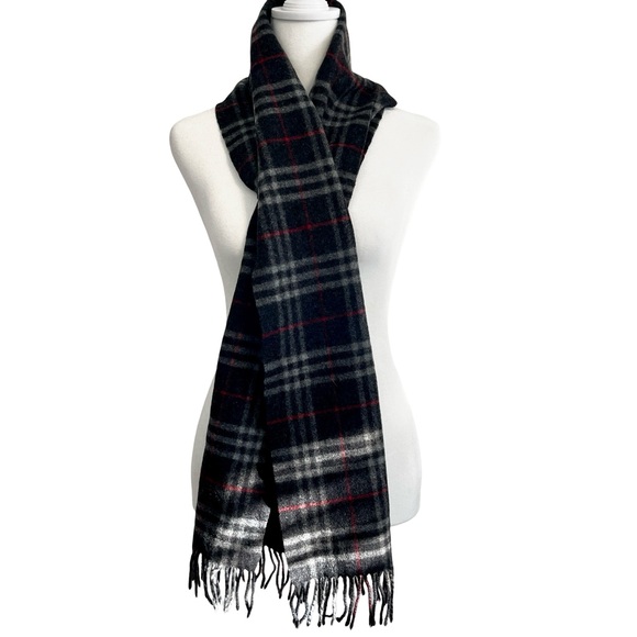 Burberry Black, Gray & Red Scarf! - Picture 8 of 11